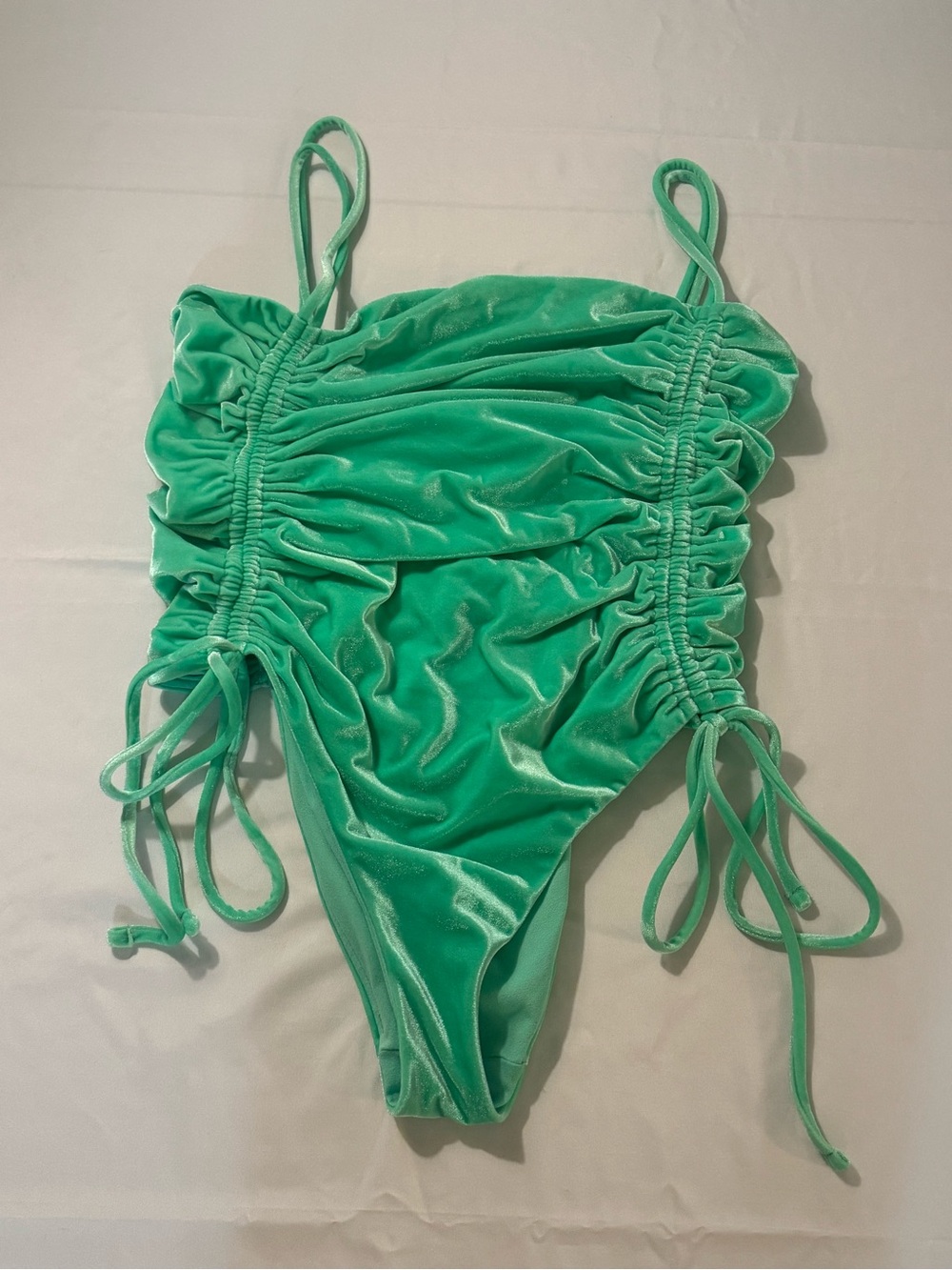 ASOS Ruched One-Piece Swimsuit - Green
